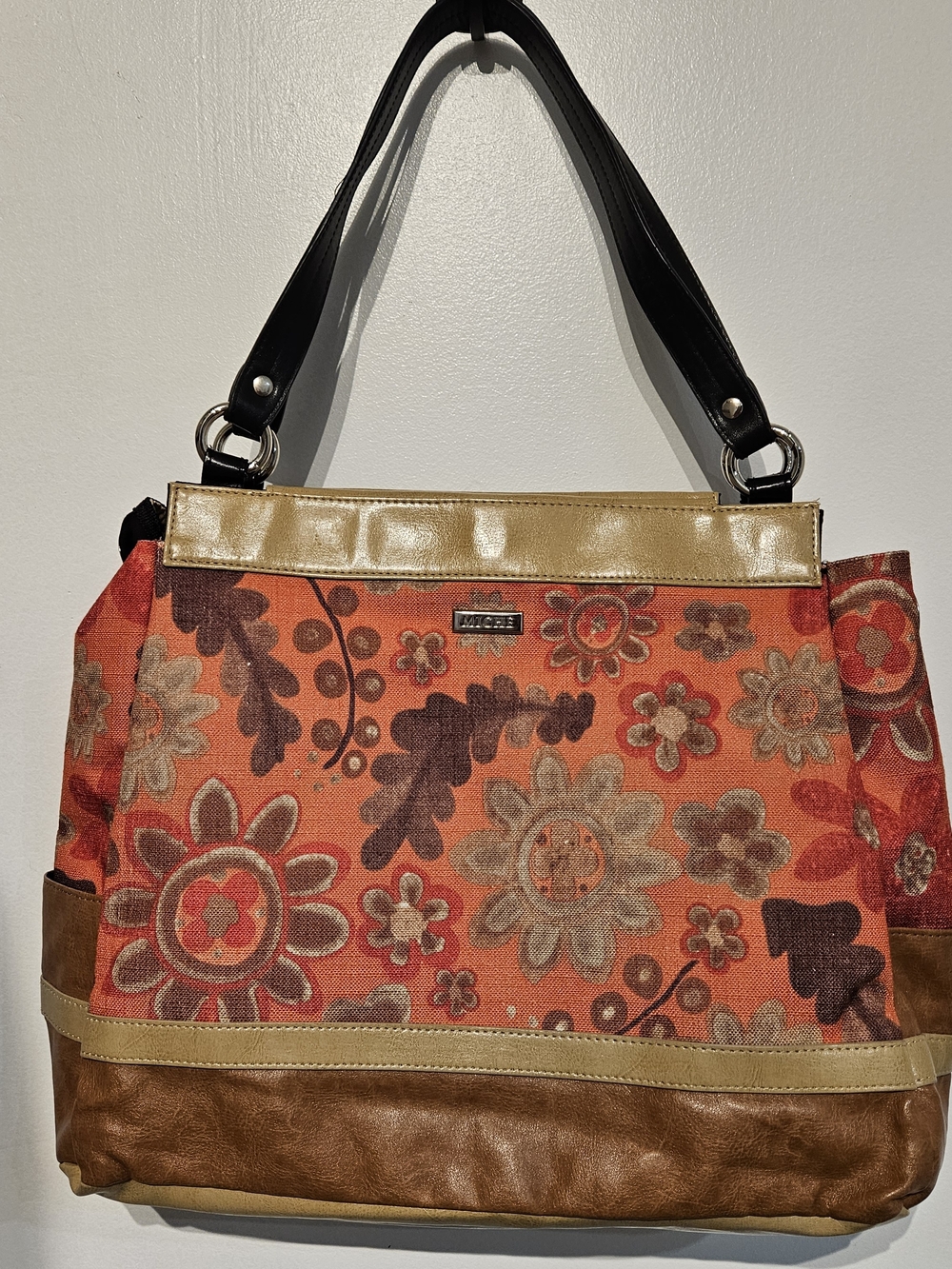 Miche Prima Grace Bright Floral Orange Canvas Tote Bag
